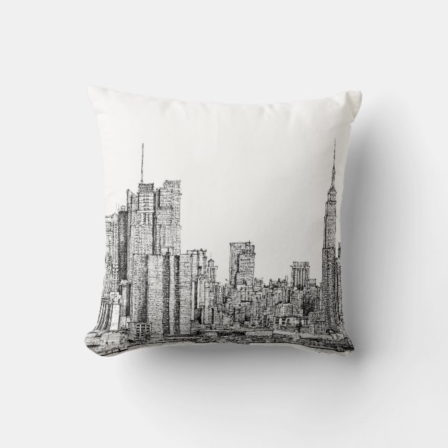 New York skyline inkt kussens (Voorkant)