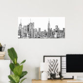 New York skyline inkt poster (Thuiskantoor)