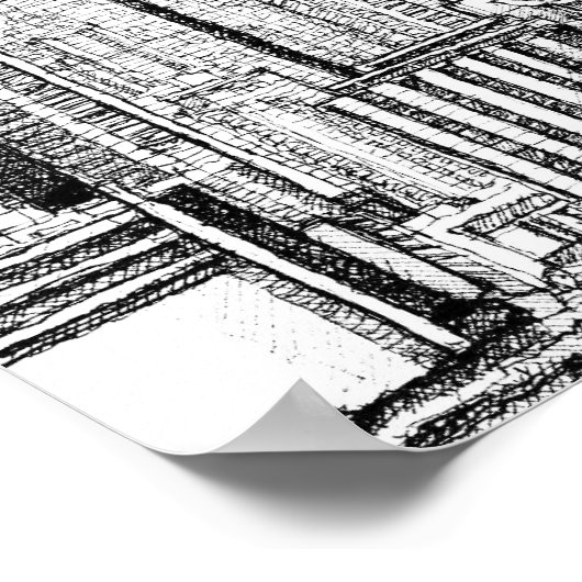 New York skyline inkt poster (Hoek)