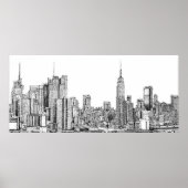 New York skyline inkt poster (Voorkant)