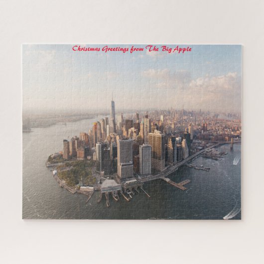 New York Skyline.kerstgroetings Legpuzzel (Horizontaal)