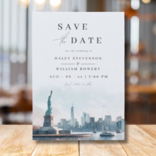New York Skyline Liberty Wedding Bewaar de datum Save The Date
