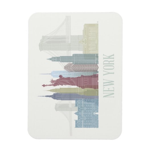 New York Skyline Magneet (Verticaal)