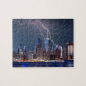 New York Skyline met Lightning Legpuzzel (Horizontaal)