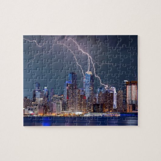 New York Skyline met Lightning Legpuzzel (Horizontaal)
