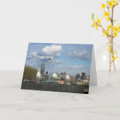 New York Skyline met Seagulls Kaart (Gele Bloem)