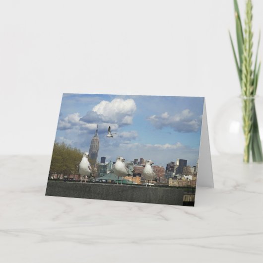 New York Skyline met Seagulls Kaart (Voorkant)