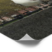 New York Skyline met Seagulls Poster (Hoek)