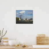 New York Skyline met Seagulls Poster (Keuken)