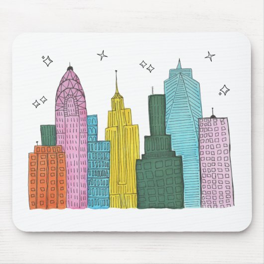 New York Skyline Mousepad Muismat (Voorkant)