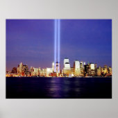 New York Skyline Night Lights Memorial Poster (Voorkant)