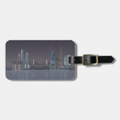 New York Skyline Night Reflections Bagagelabel (Voorkant horizontaal)