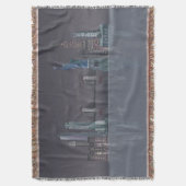 New York Skyline Night Reflections Deken (Voorkant Verticaal)