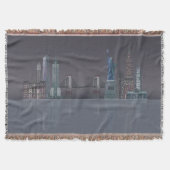 New York Skyline Night Reflections Deken (Voorkant)