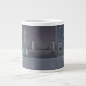 New York Skyline Night Reflections Grote Koffiekop (Voorkant)