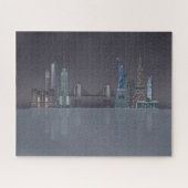 New York Skyline Night Reflections Legpuzzel (Horizontaal)