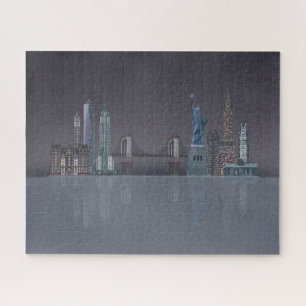 New York Skyline Night Reflections Legpuzzel