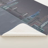 New York Skyline Night Reflections Sherpa Deken (3/4)