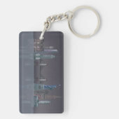 New York Skyline Night Reflections Sleutelhanger (achterkant)