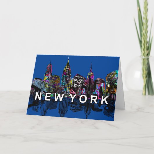 New York skyline op graffiti Kaart (Voorkant)