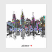 New York skyline op graffiti Sticker (Vel)