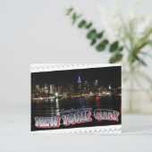 New York Skyline op Night Empire State Briefkaart (Staand voorkant)