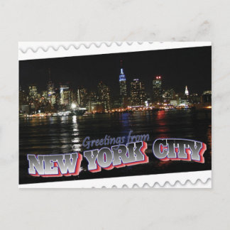 New York Skyline op Night Empire State Briefkaart