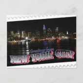New York Skyline op Night Empire State Briefkaart (Voorkant)