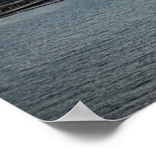 New York Skyline op zonsondergang Poster (Hoek)