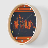 New York Skyline Oranje Neon look Cityscape Wall (Hoek)