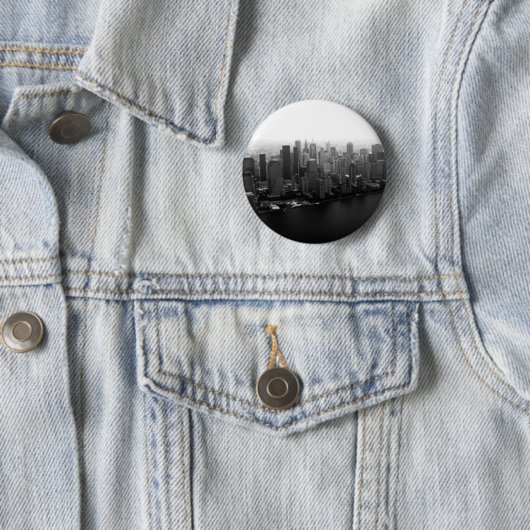 New York Skyline Pinback Button (In situ)