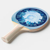 New York Skyline Ping Pong Paddle - Reisgeschenk Tafeltennisbatje (Voorkant Gekanteld)