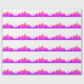 New York Skyline Pink Big Apple Modern City Cadeaupapier (Vlak)