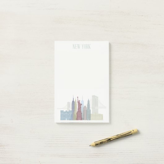 New York Skyline Post-it® Notes (Op bureau)