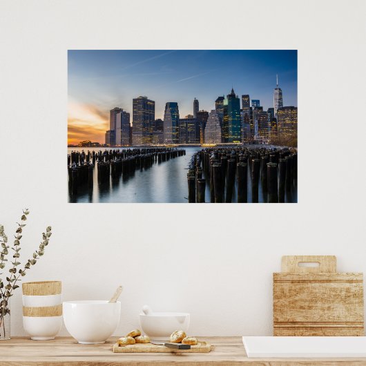 New York Skyline Poster (Keuken)
