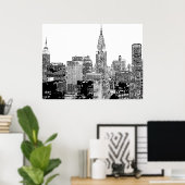 New York Skyline Poster (Thuiskantoor)