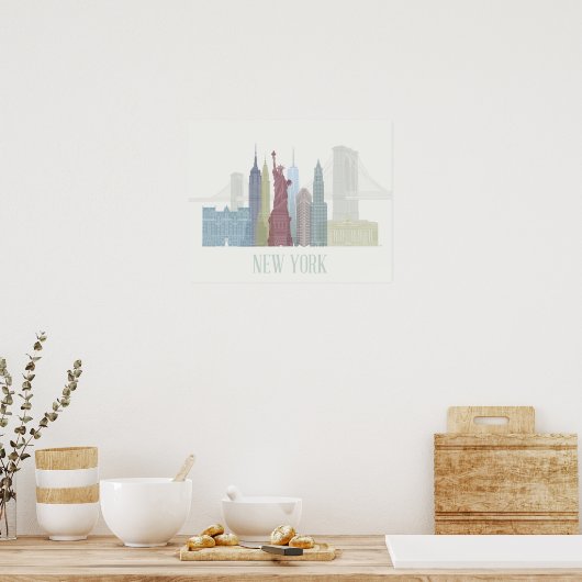 New York Skyline Poster (Keuken)