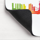 New York skyline Rainbow NYC modern Muismat (Hoek)