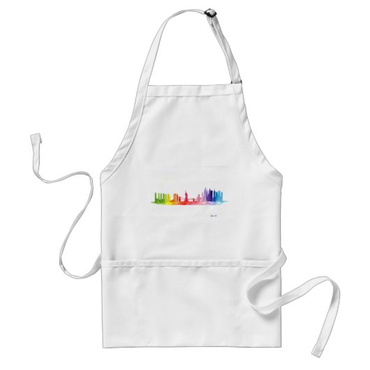 New York skyline Rainbow Standaard Schort (Voorkant)