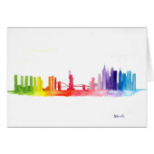 New York skyline Rainbow waterverf NYC (Voorkant Horizontaal)