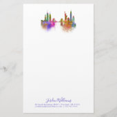 New York Skyline - Regenboog Briefpapier (Voorkant)
