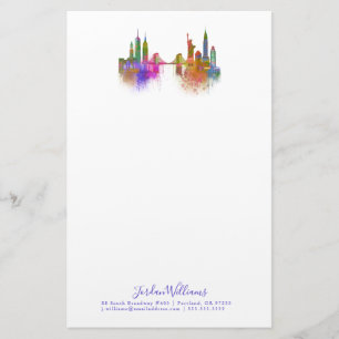 New York Skyline - Regenboog Briefpapier