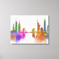 New York Skyline - Regenboog