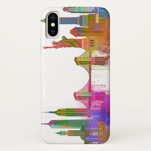New York Skyline - Regenboog Case-Mate iPhone Case (Achterkant)