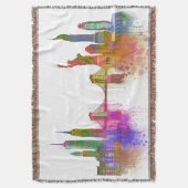 New York Skyline - Regenboog Deken (Voorkant Verticaal)
