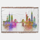 New York Skyline - Regenboog Deken (Voorkant)