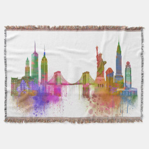 New York Skyline - Regenboog Deken