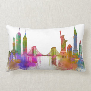 New York Skyline - Regenboog Kussen