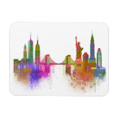 New York Skyline - Regenboog Magneet (Horizontaal)
