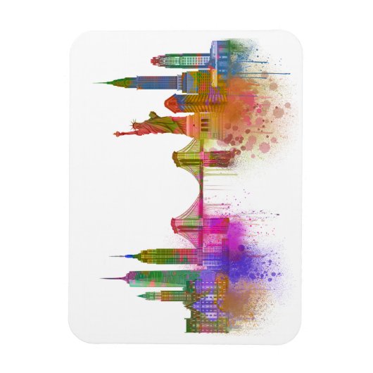 New York Skyline - Regenboog Magneet (Verticaal)